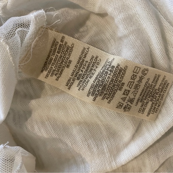 Free People white geometric sheer sleeveless top size XS - Picture 3 of 5